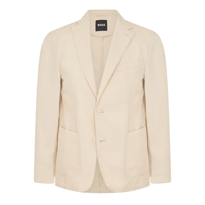 White - Front - Boss Mens Hanry Notch Neck Blazer
