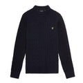 Navy - Front - Lyle & Scott Childrens-Kids Cable Knit Crew Neck Sweatshirt