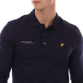 Navy - Side - Lyle & Scott Mens Co-Ordinate Print Long-Sleeved Polo Shirt
