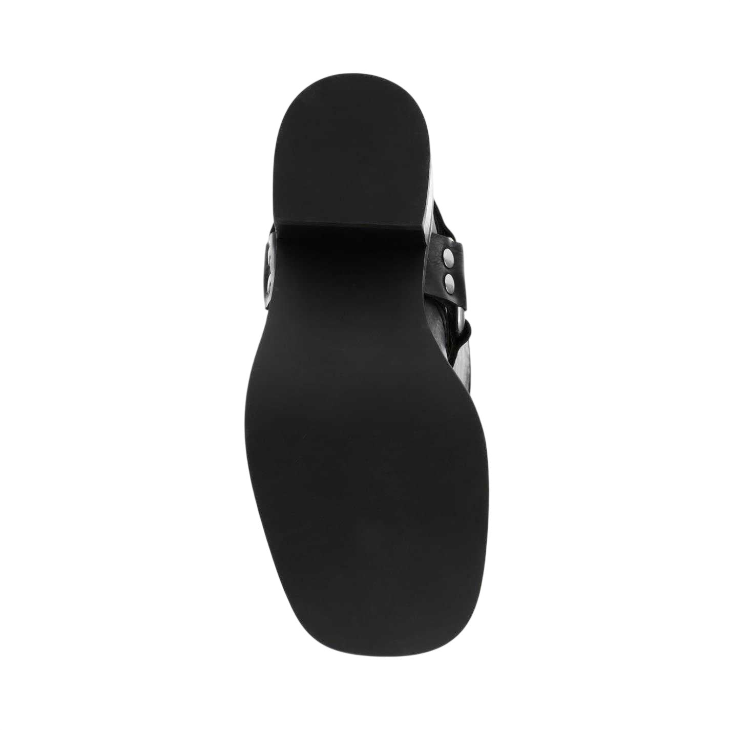 Black - Back - Steve Madden Womens-Ladies Eastern Leather Buckle Detail Motorcycle Boots
