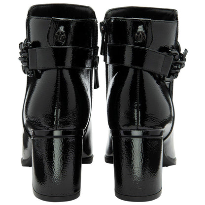 Black Patent - Back - Lotus Shoes Womens-Ladies Amarin Leather Ankle Boots