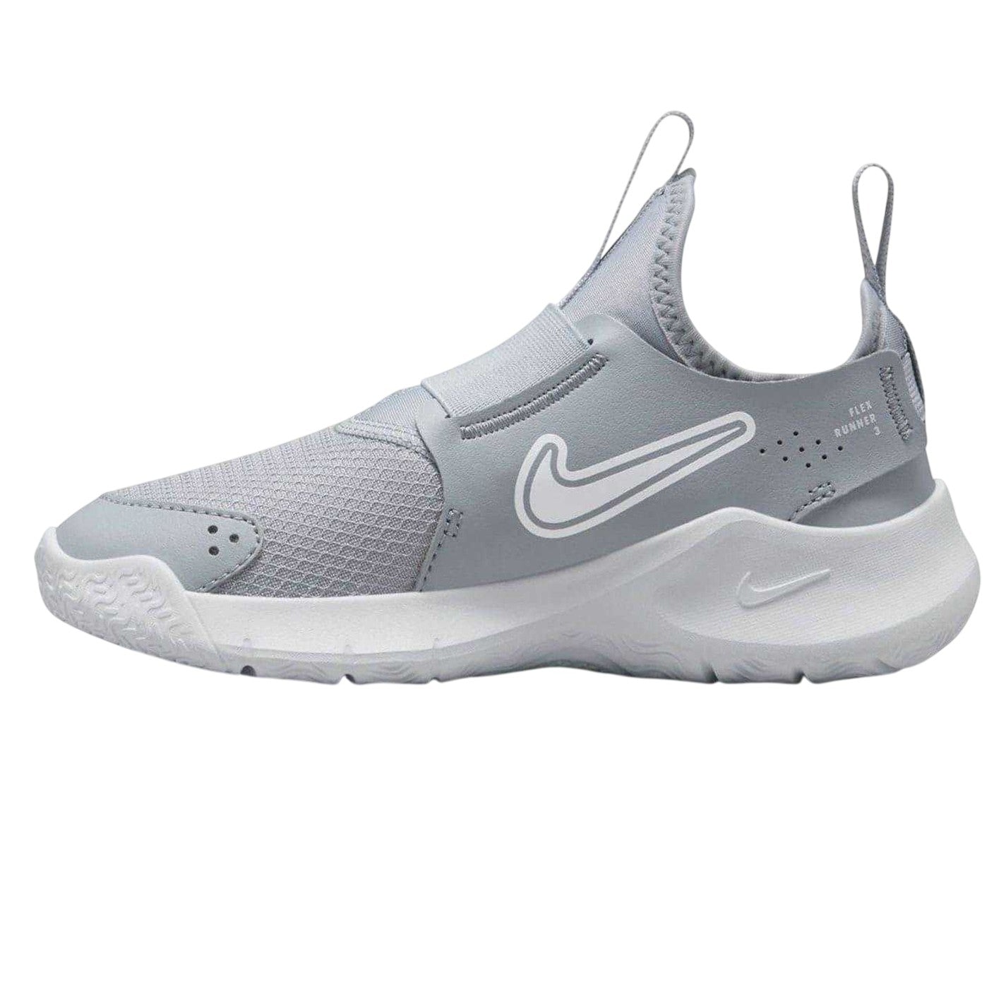 Grey-White - Side - Nike Childrens-Kids Flex Running Trainers