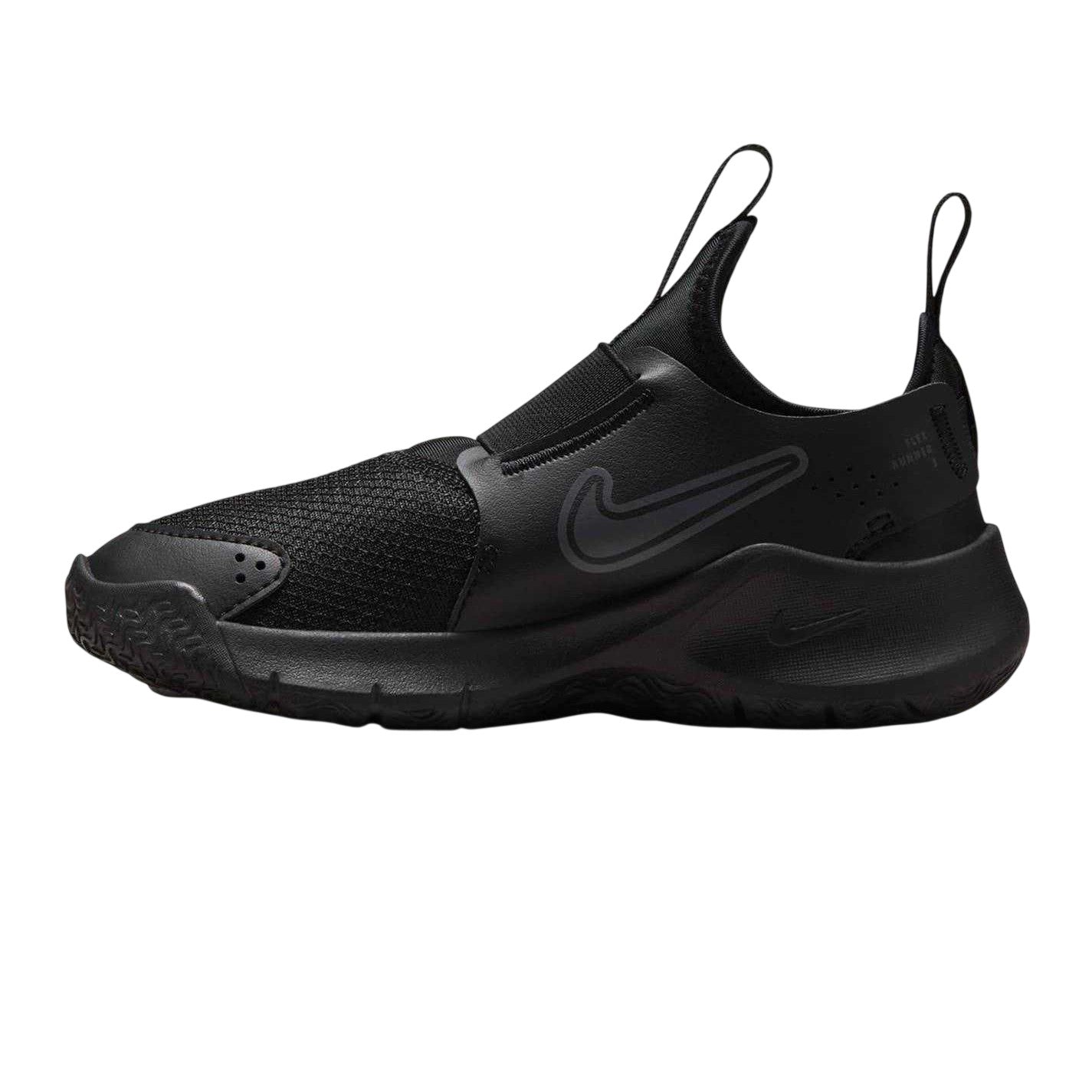 Triple Black - Side - Nike Childrens-Kids Flex Running Trainers