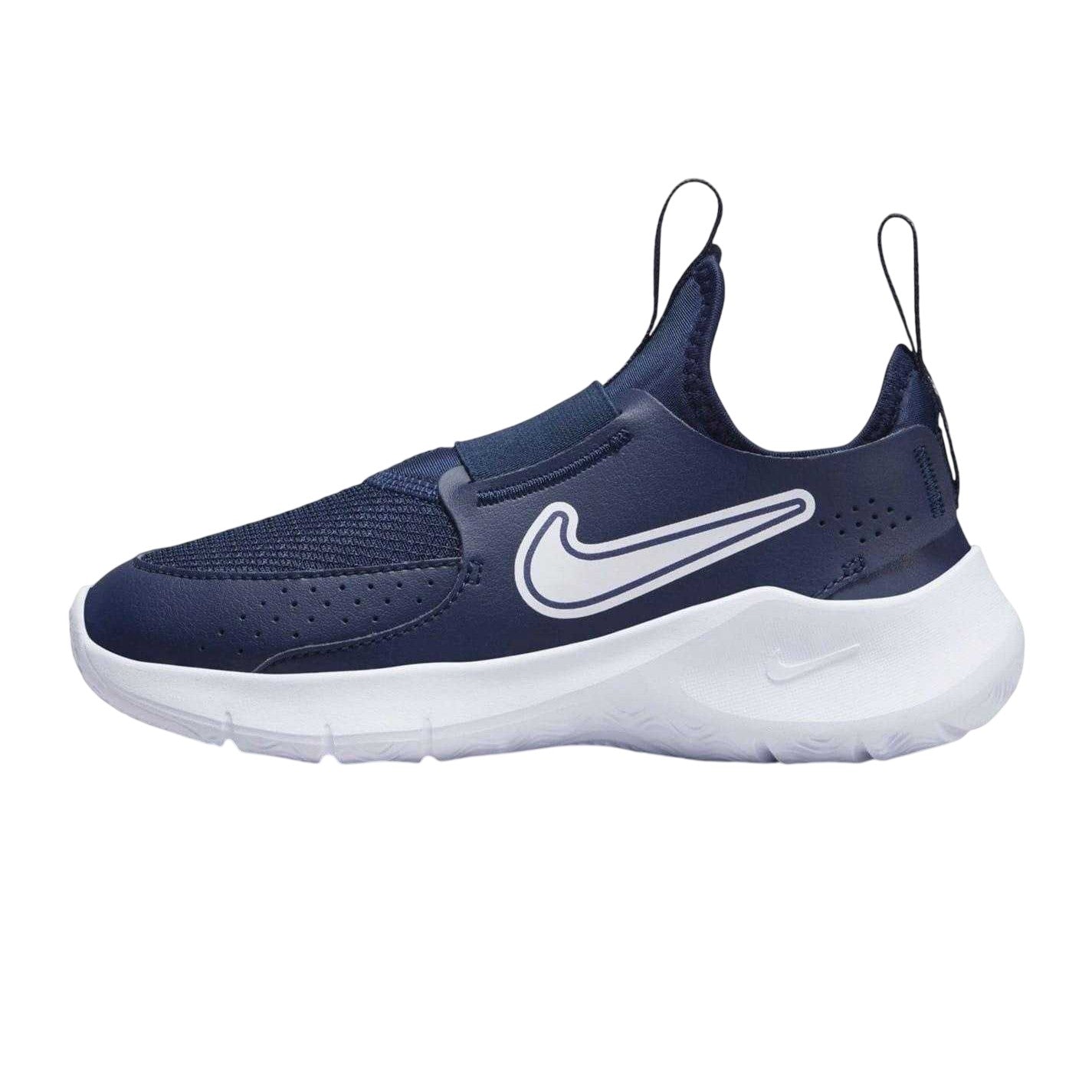 Navy-White - Side - Nike Childrens-Kids Flex Running Trainers