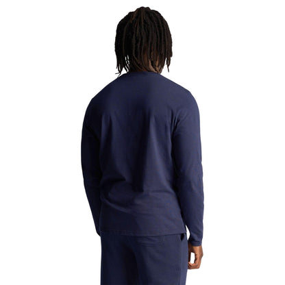 Navy - Back - Lyle & Scott Mens Co-Ordinate Print Long-Sleeved T-Shirt