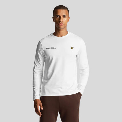 White - Front - Lyle & Scott Mens Co-Ordinate Print Long-Sleeved T-Shirt