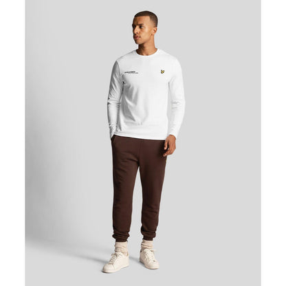 White - Back - Lyle & Scott Mens Co-Ordinate Print Long-Sleeved T-Shirt