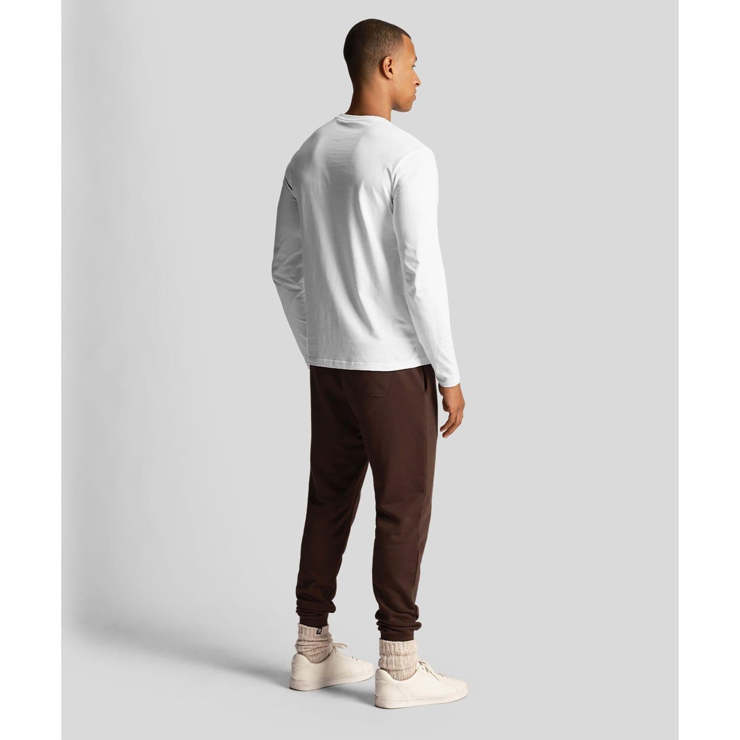White - Side - Lyle & Scott Mens Co-Ordinate Print Long-Sleeved T-Shirt