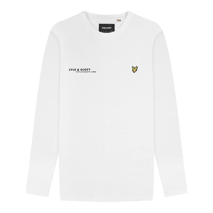 White - Pack Shot - Lyle & Scott Mens Co-Ordinate Print Long-Sleeved T-Shirt