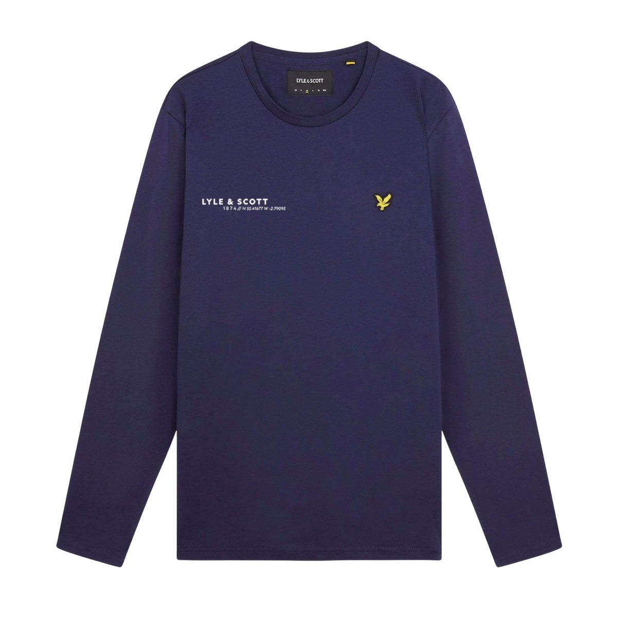 Navy - Front - Lyle & Scott Mens Co-Ordinate Print Long-Sleeved T-Shirt