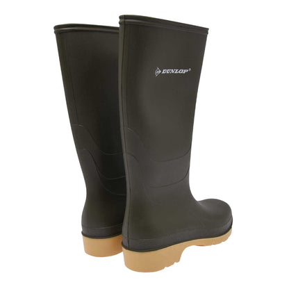 Green - Back - Dunlop Womens-Ladies Waterproof Wellington Boots