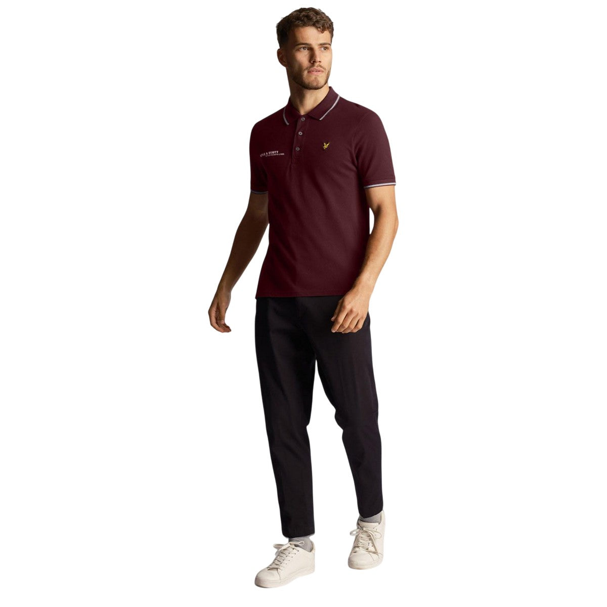 Burgundy - Pack Shot - Lyle & Scott Mens Coordinates Polo Shirt