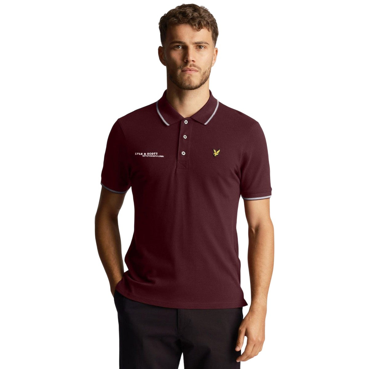 Burgundy - Lifestyle - Lyle & Scott Mens Coordinates Polo Shirt