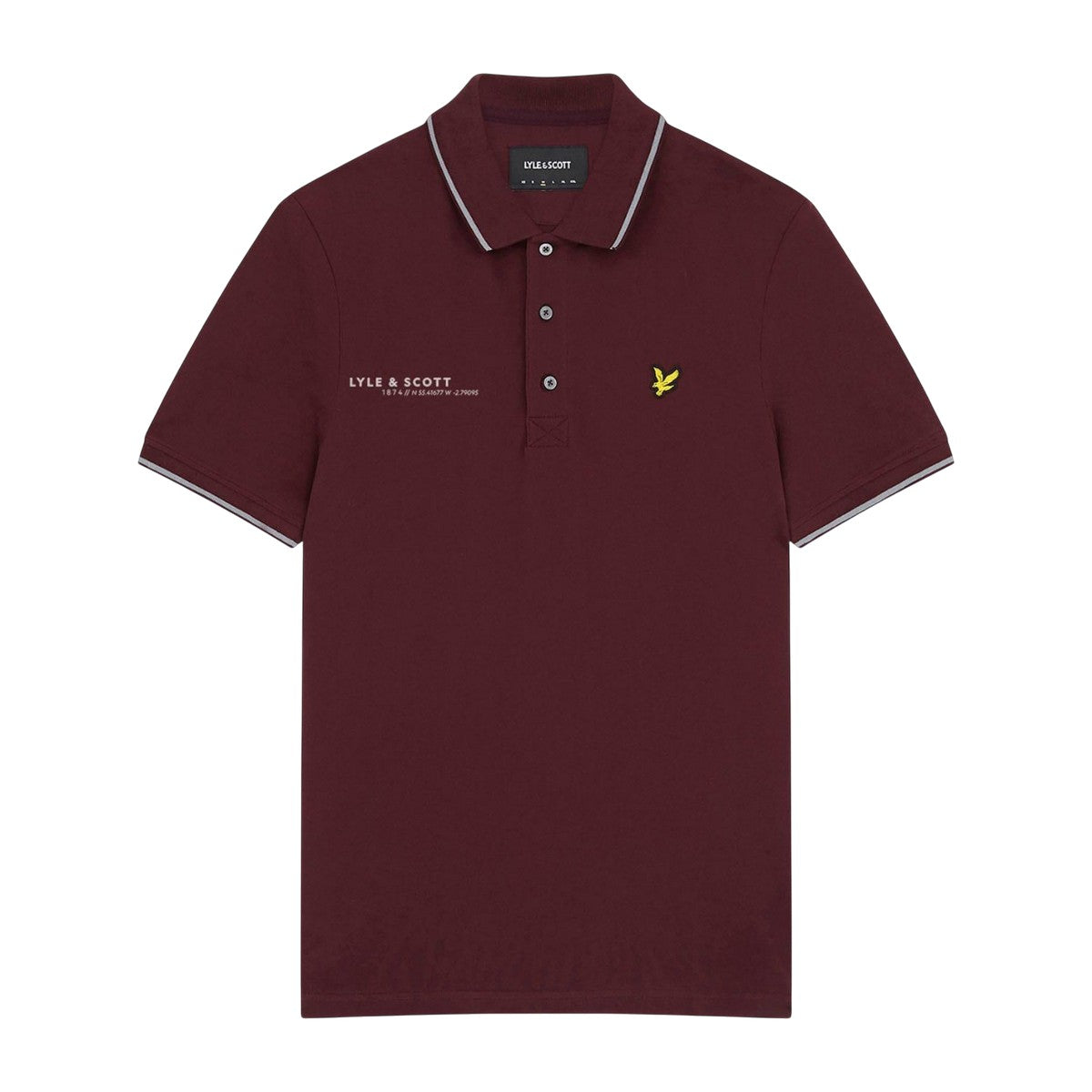 Burgundy - Front - Lyle & Scott Mens Coordinates Polo Shirt