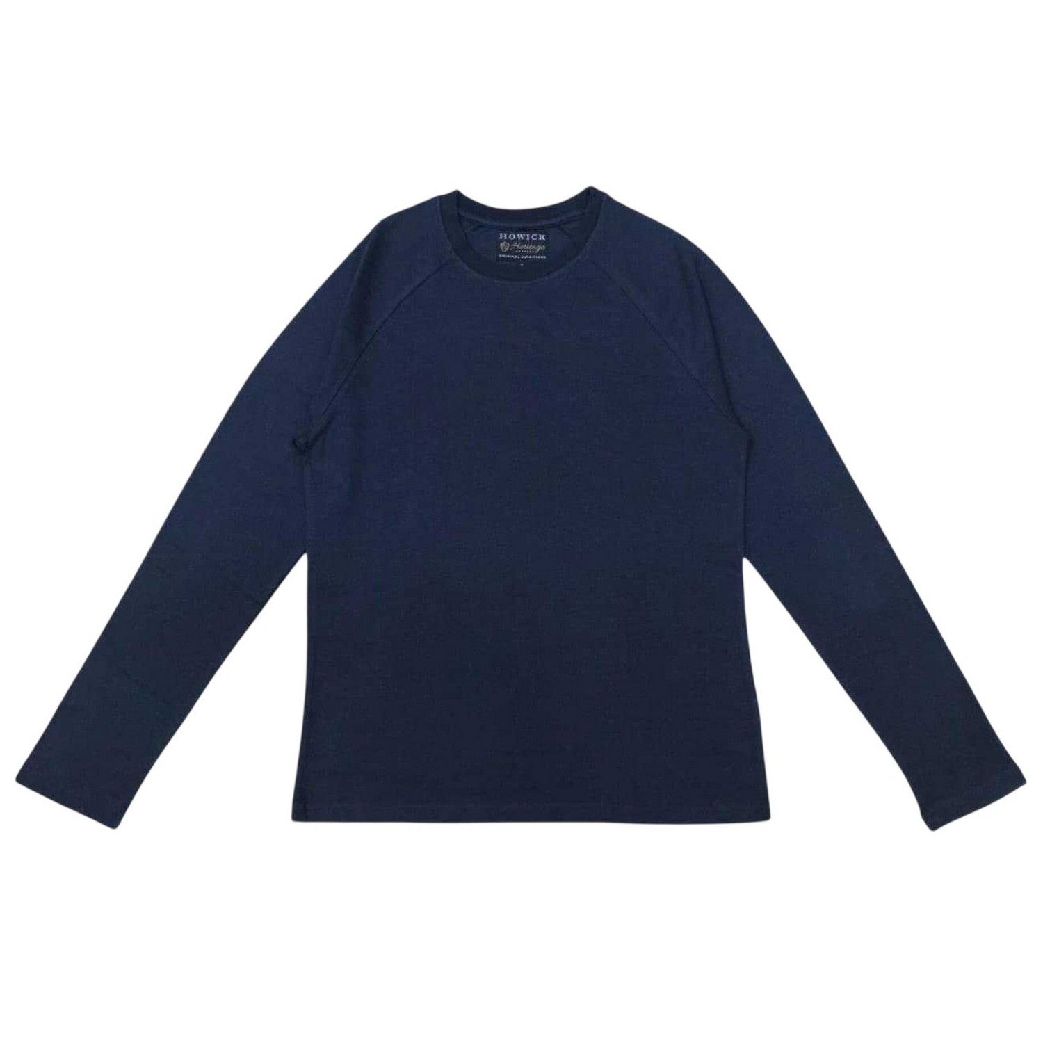 Navy - Back - Howick Mens Star Plain Crew Neck Long-Sleeved Long Pyjama Set
