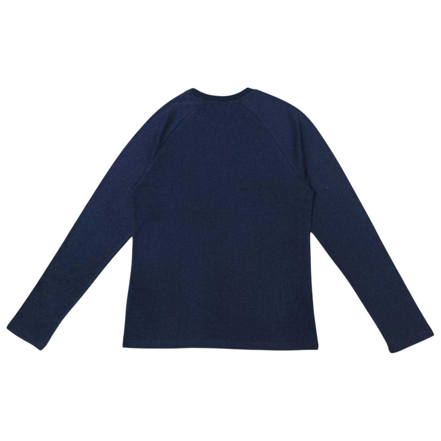 Navy - Side - Howick Mens Star Plain Crew Neck Long-Sleeved Long Pyjama Set
