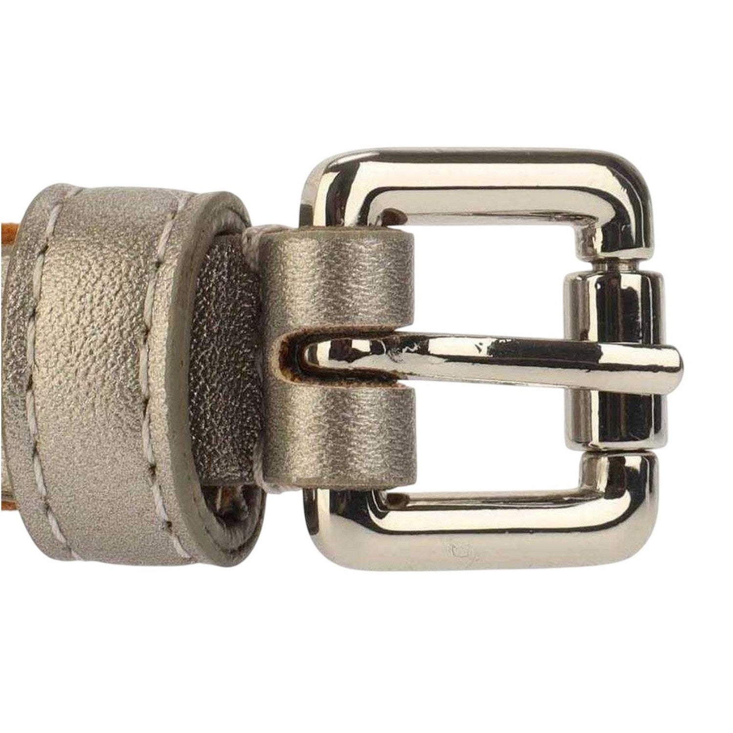 Silver - Side - Valentino Emma Faux Leather Winter Belt