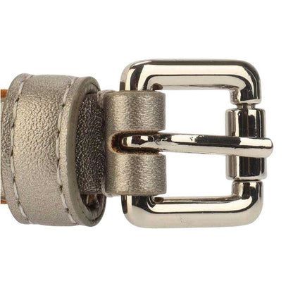 Silver - Side - Valentino Emma Faux Leather Winter Belt