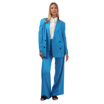 Blue - Front - Hugo Womens-Ladies Double-Breasted Blazer