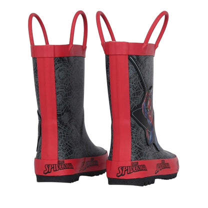 Red - Back - Spider-Man Childrens-Kids Wellington Boots