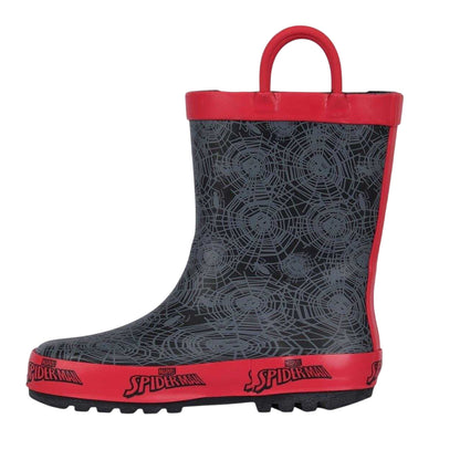 Red - Side - Spider-Man Childrens-Kids Wellington Boots