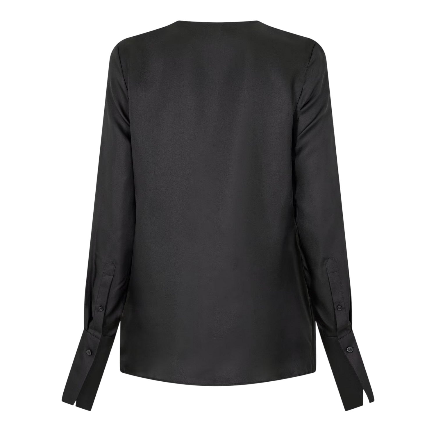 Black - Back - Boss Womens-Ladies Satin Cowl Neck Blouse