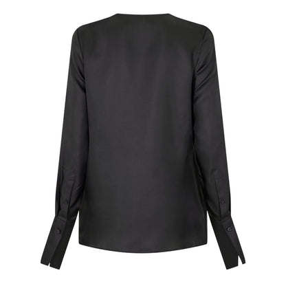 Black - Back - Boss Womens-Ladies Satin Cowl Neck Blouse