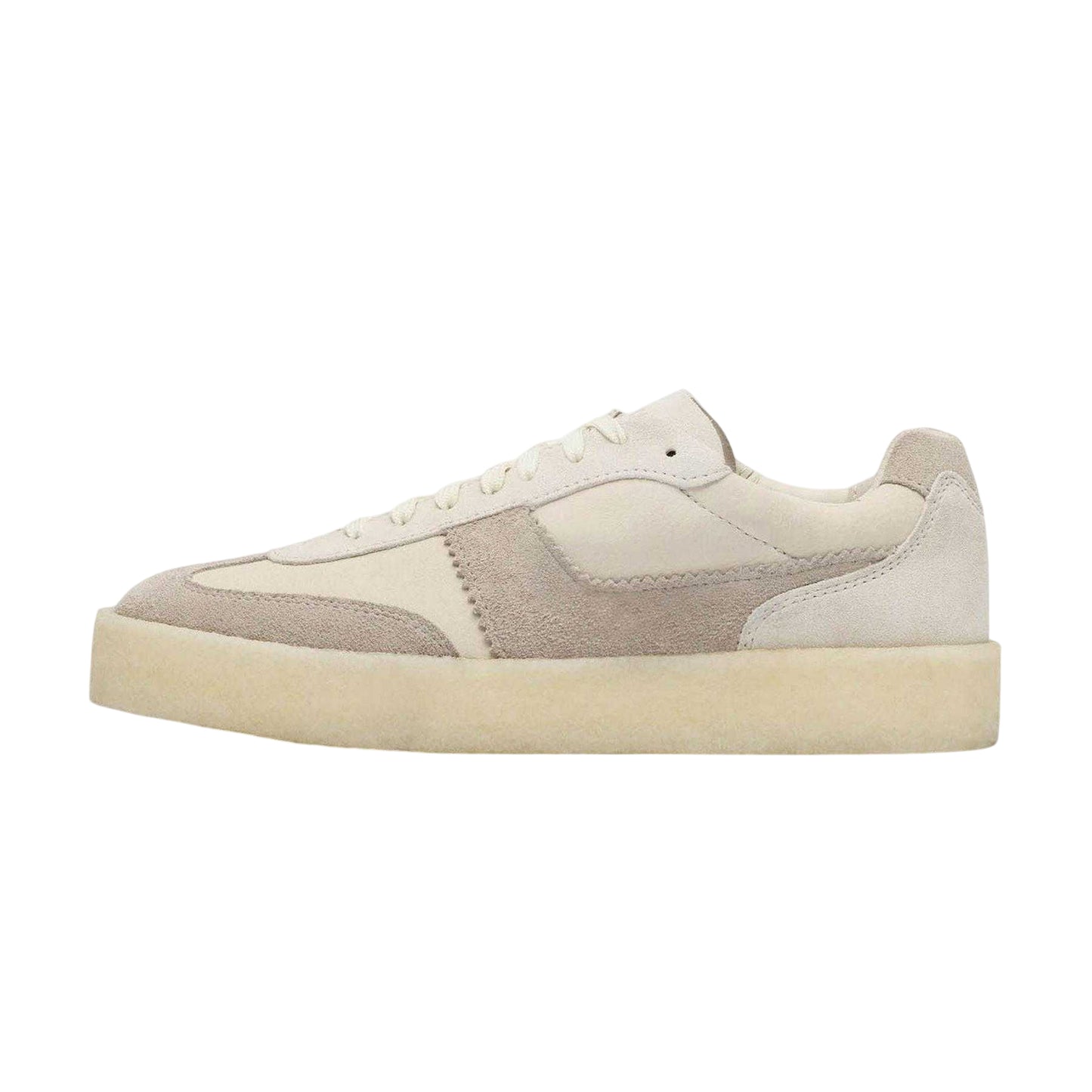 White - Side - Clarks Originals Womens-Ladies Suede Lace Up Trainers