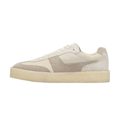 White - Side - Clarks Originals Womens-Ladies Suede Lace Up Trainers