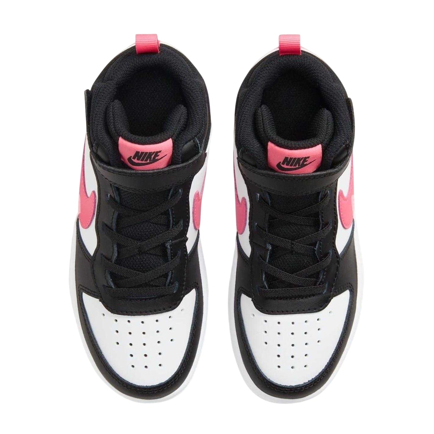 White-Pink-Black - Lifestyle - Nike Childrens-Kids Court Borough Swoosh Leather High Tops