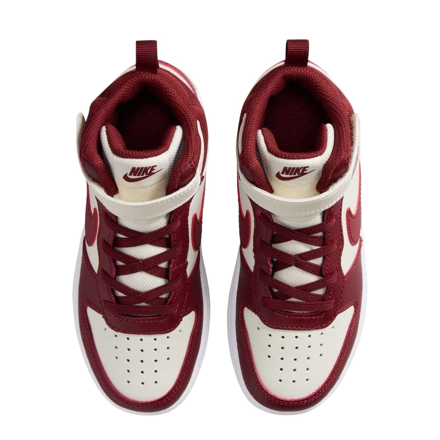 Pearl-Red - Lifestyle - Nike Childrens-Kids Court Borough Swoosh Leather High Tops