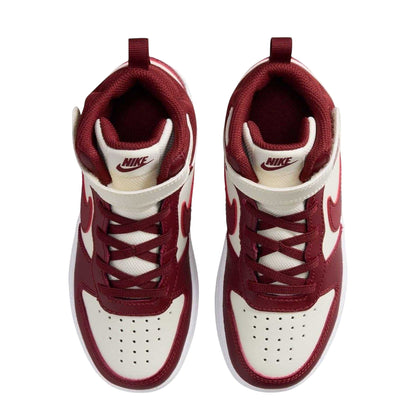Pearl-Red - Lifestyle - Nike Childrens-Kids Court Borough Swoosh Leather High Tops