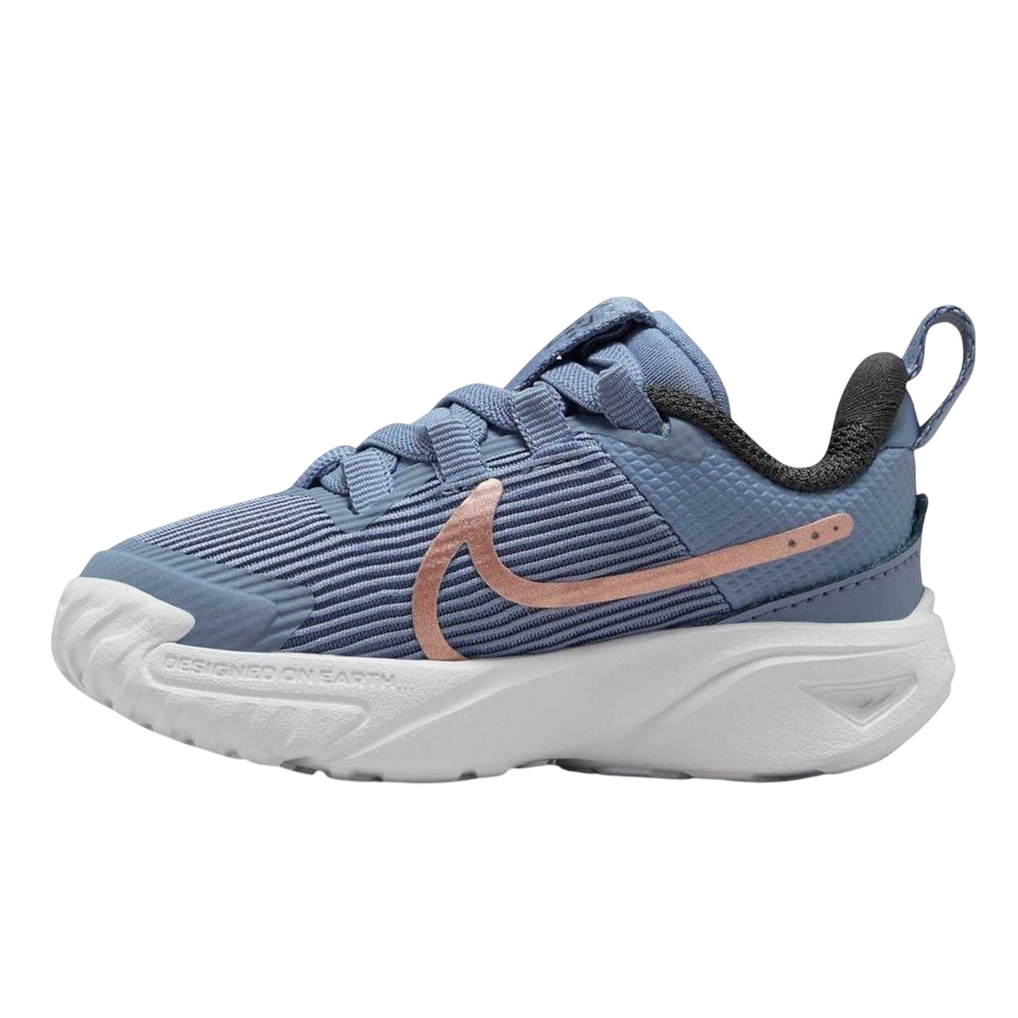 Grey-Pink - Side - Nike Childrens-Kids Run Trainers