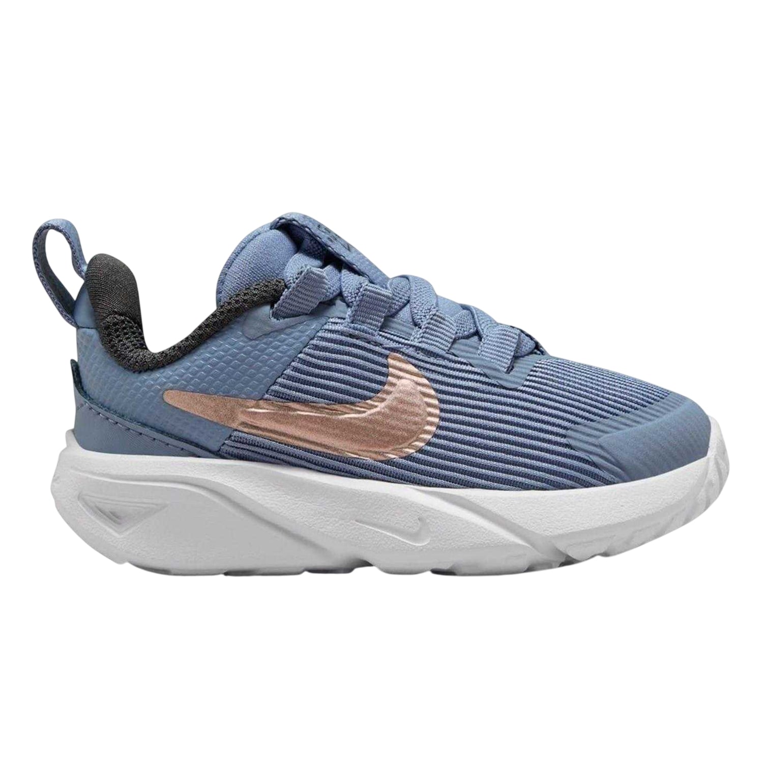 Grey-Pink - Front - Nike Childrens-Kids Run Trainers