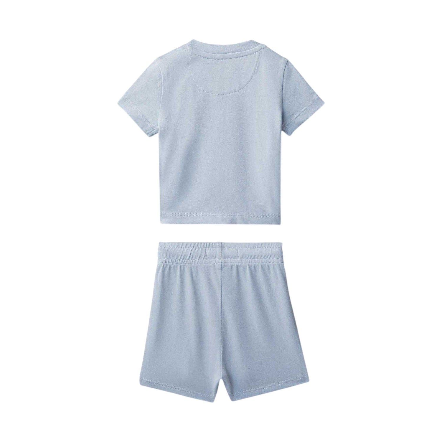 Breezy Blue - Back - Calvin Klein Baby Logo T-Shirt & Shorts Set