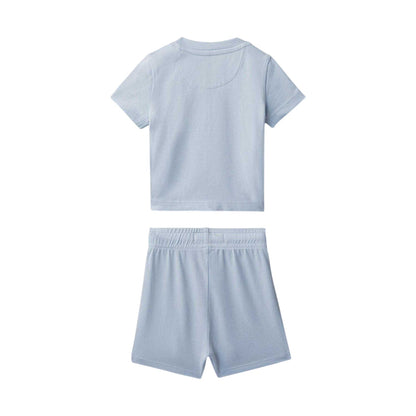Breezy Blue - Back - Calvin Klein Baby Logo T-Shirt & Shorts Set