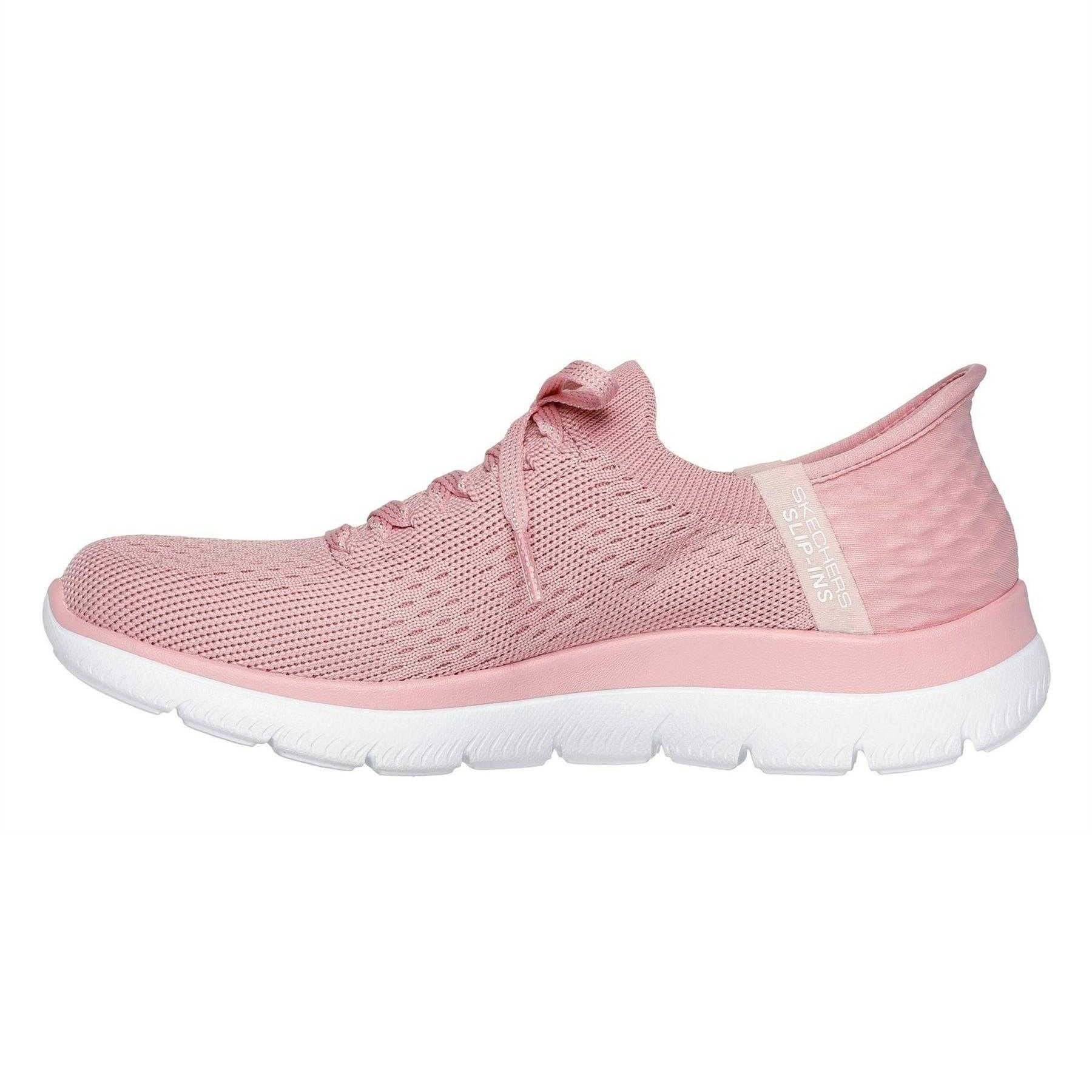 White-Rose - Back - Skechers Womens-Ladies Summits Textured Trainers