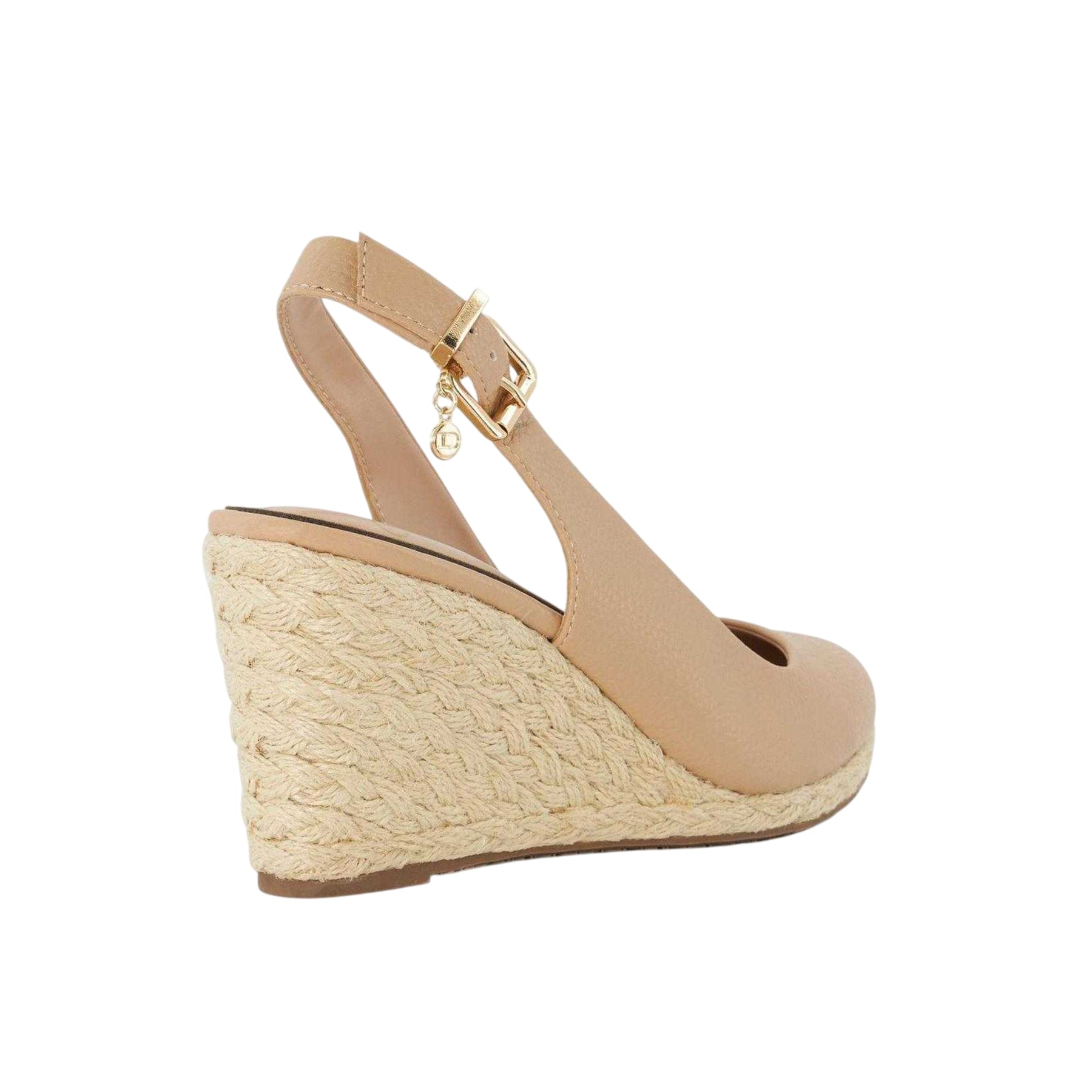 Cappuccino - Back - Dune London Womens-Ladies Cadies Sling Back High Heel Wedge Sandals
