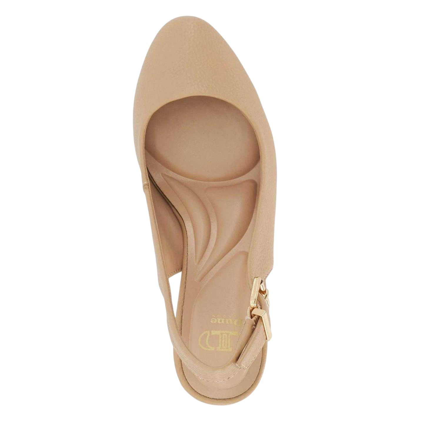 Cappuccino - Side - Dune London Womens-Ladies Cadies Sling Back High Heel Wedge Sandals