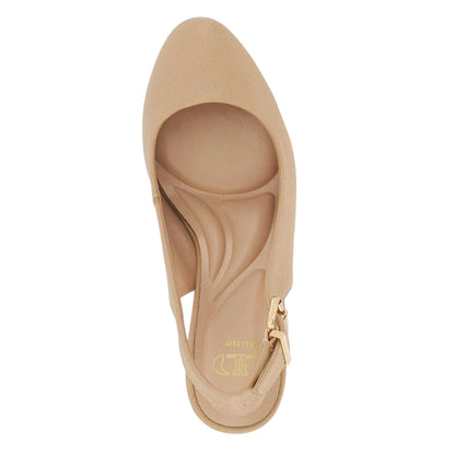 Cappuccino - Side - Dune London Womens-Ladies Cadies Sling Back High Heel Wedge Sandals
