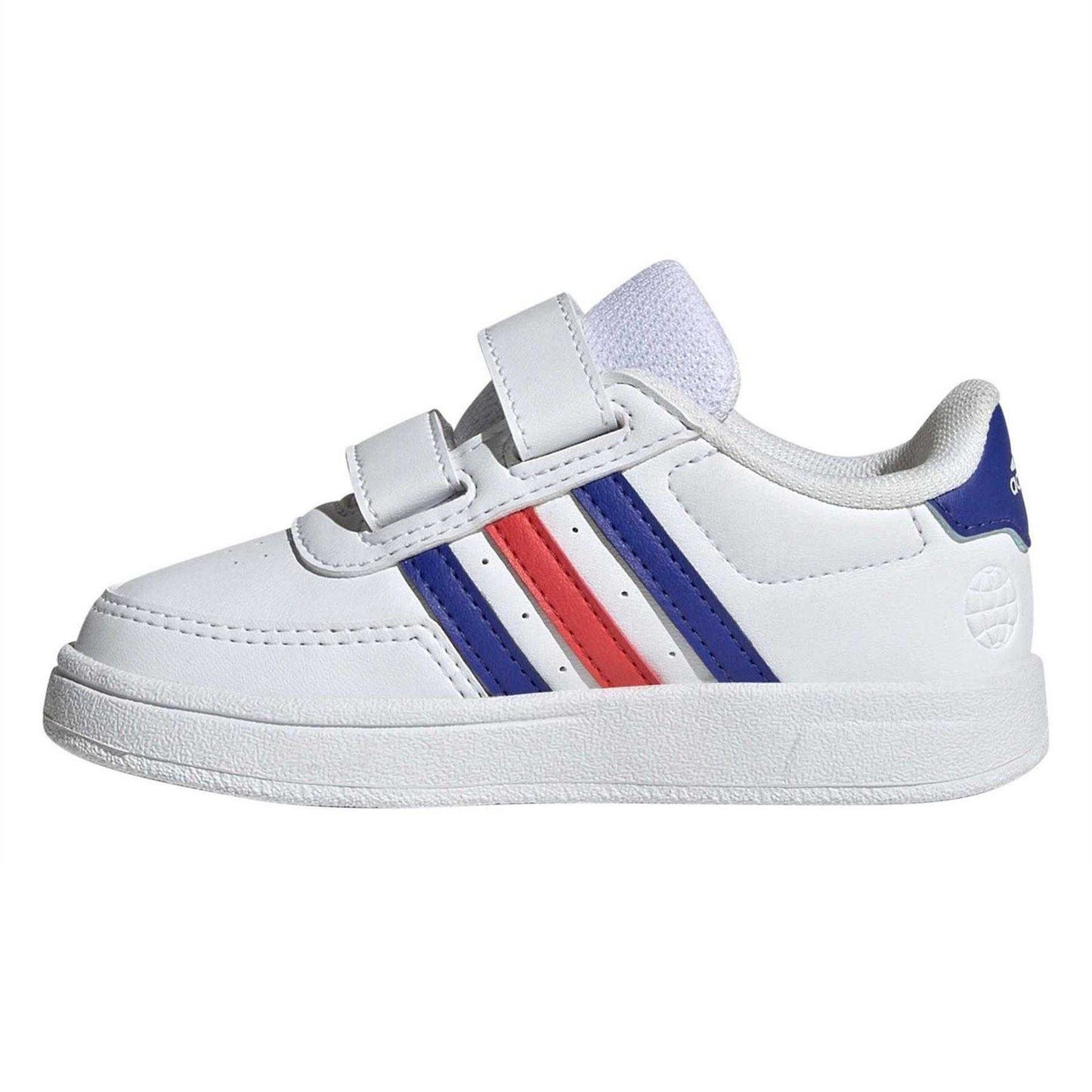 White-Blue-Red - Side - Adidas Childrens-Kids 3 Stripes Trainers