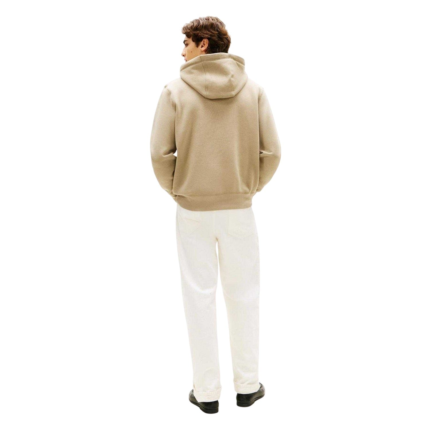 Stone - Pack Shot - Tommy Hilfiger Mens Logo Cotton Hoodie