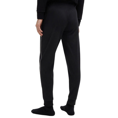 Black - Back - Boss Mens Contrast Piping Tracksuit Bottoms