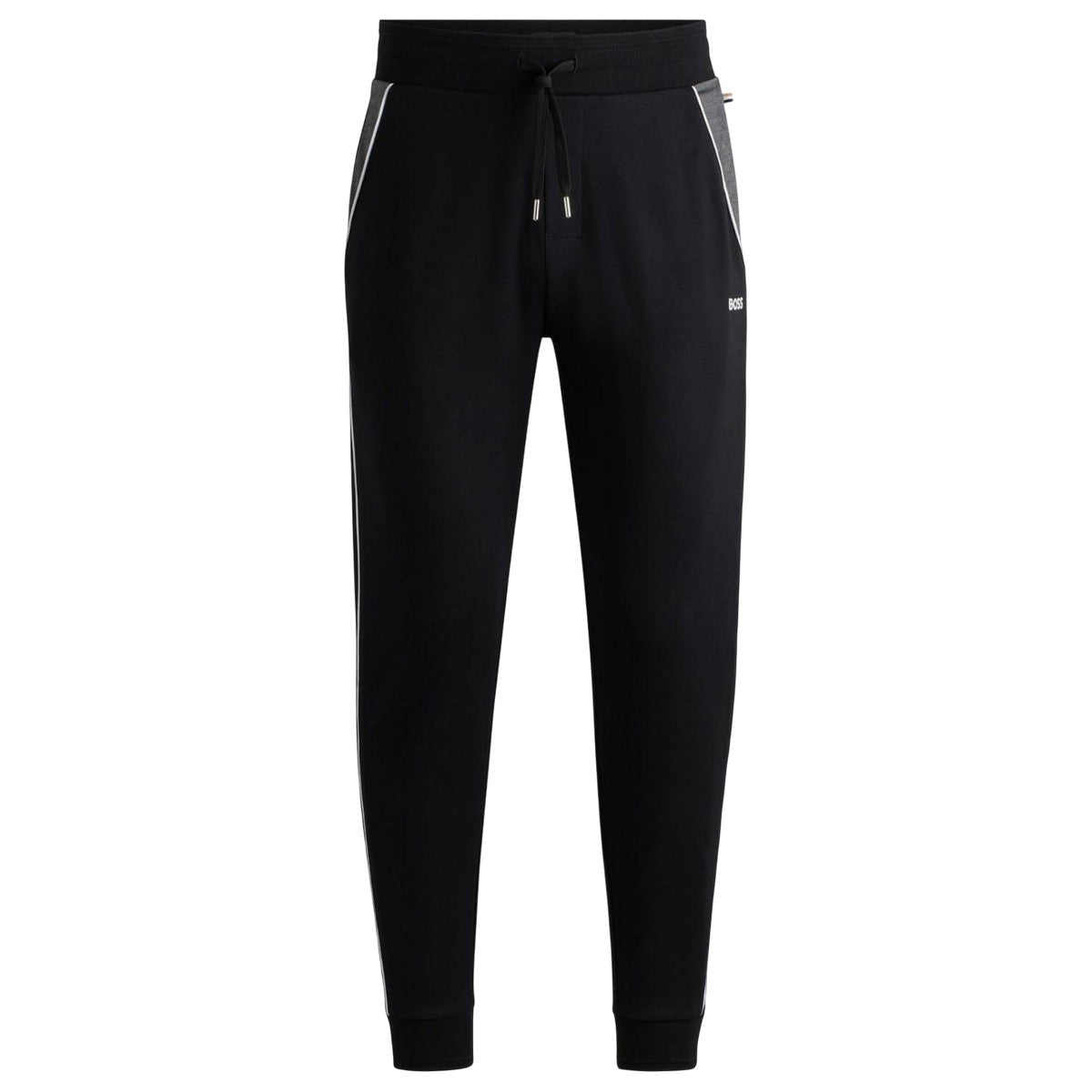 Black - Front - Boss Mens Contrast Piping Tracksuit Bottoms