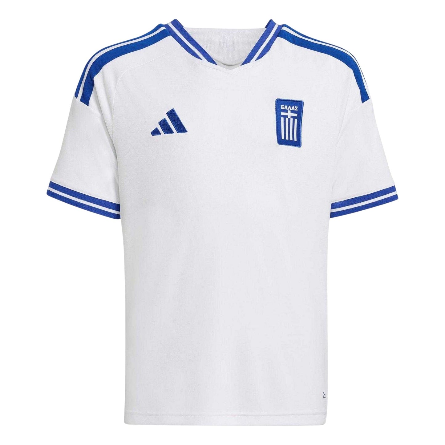 White-Blue - Front - Adidas Childrens-Kids Greece Home 2026 Football Shirt