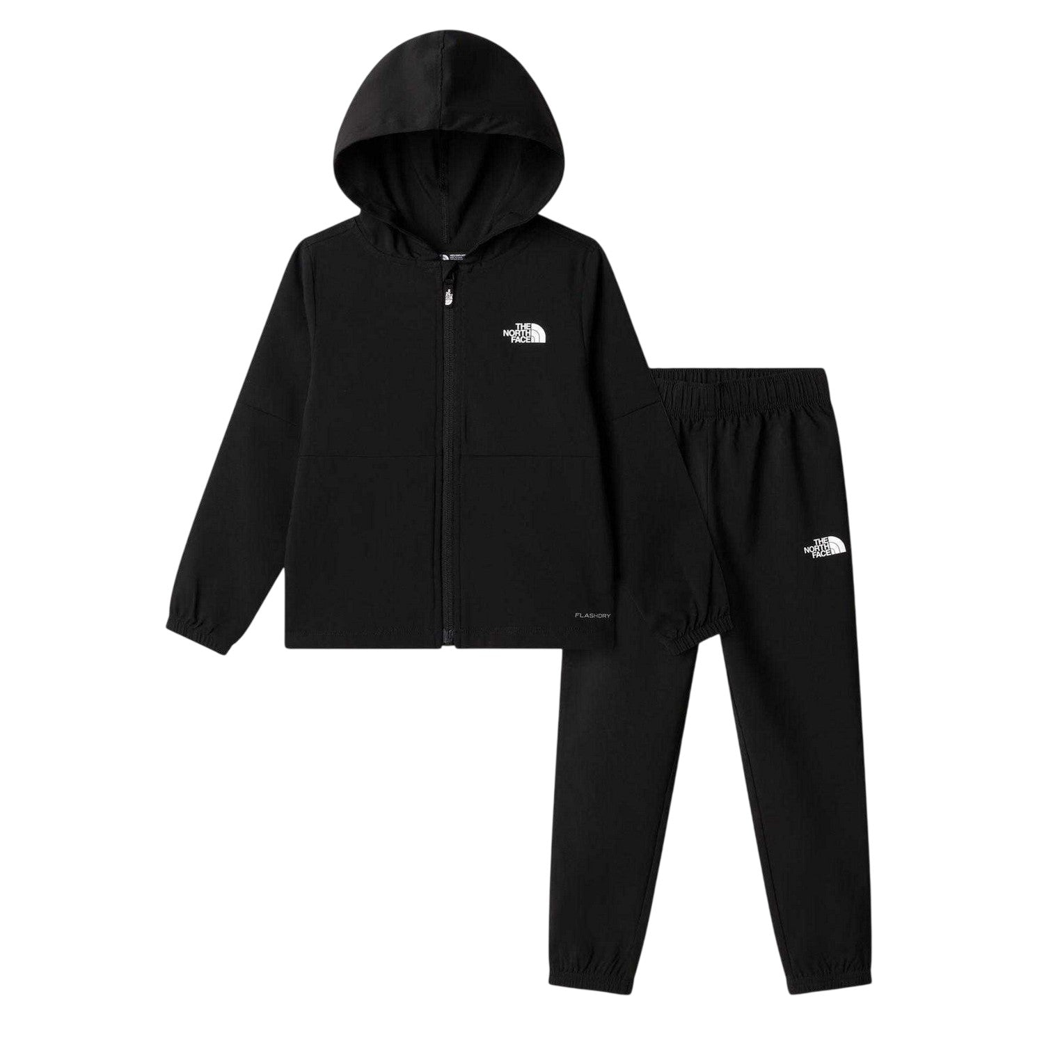 Black - Front - The North Face Childrens-Kids Logo Long-Sleeved Hoodie & Bottom Set