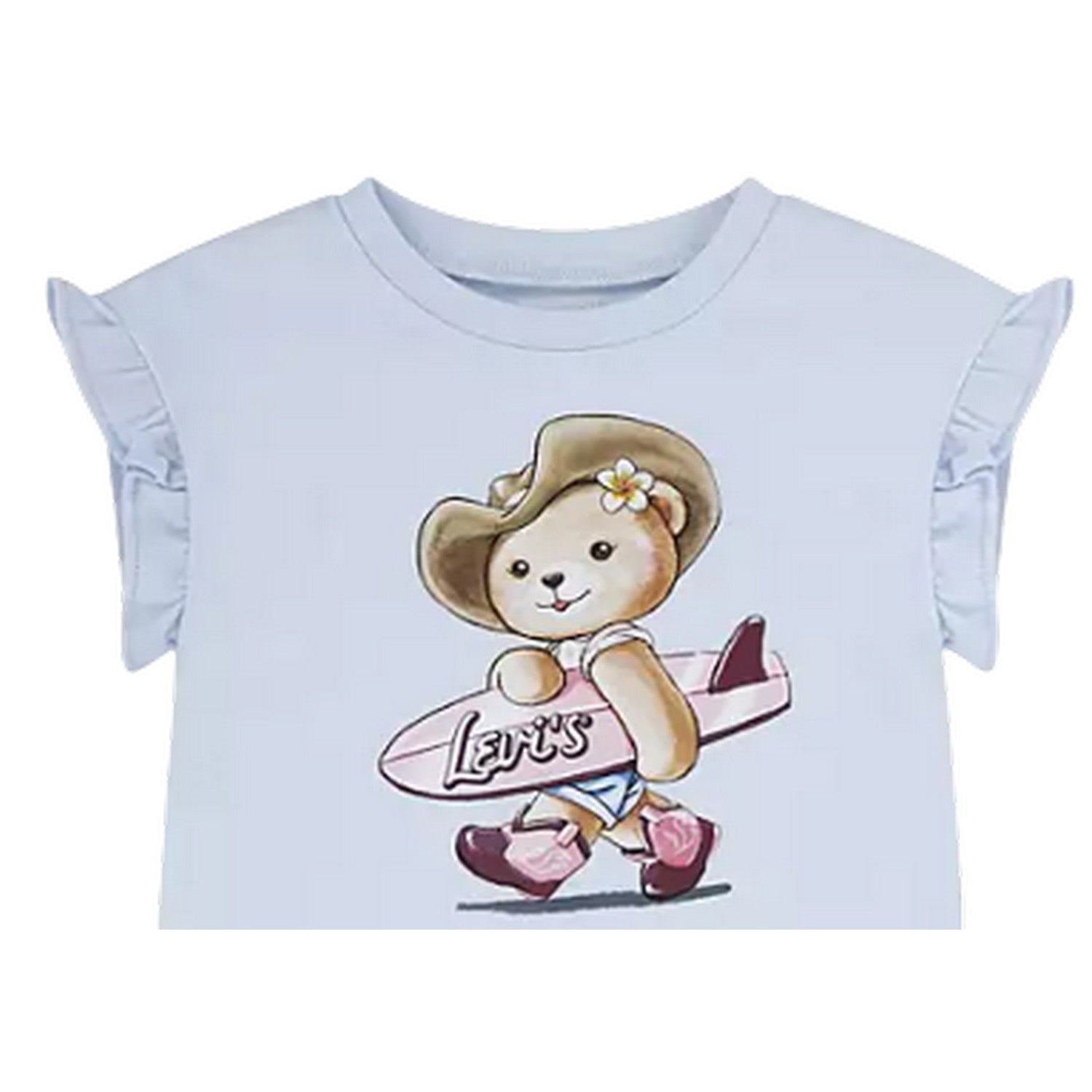 Country Air - Side - Levis Baby Girls Bear Ruffle T-Shirt & Shorts Set