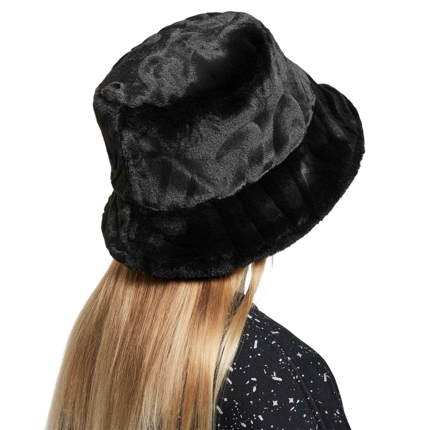 Black - Back - Nike Childrens-Kids Apex Faux Fur Bucket Hat