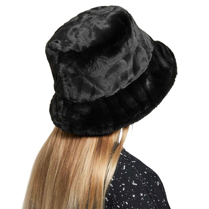 Black - Back - Nike Childrens-Kids Apex Faux Fur Bucket Hat