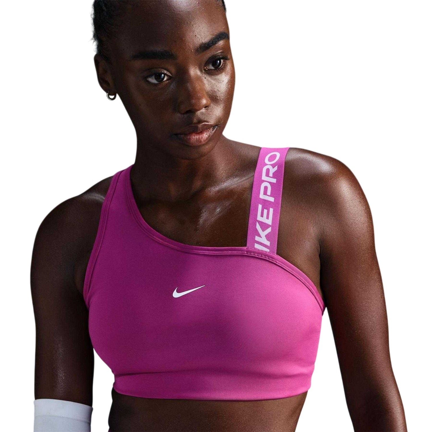 Fuchsia Pink - Side - Nike Womens-Ladies Swoosh Sports Bra